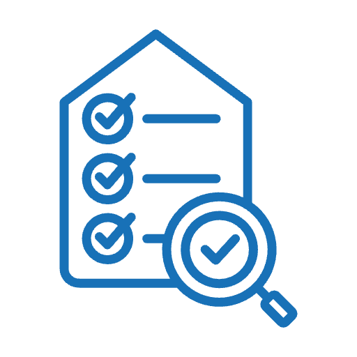 Checklist with magnifying glass icon