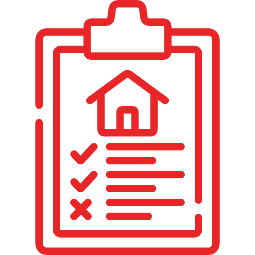 Clipboard with house and checklist icon