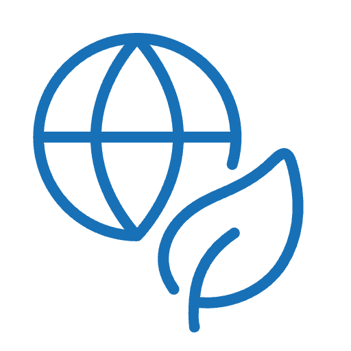 Globe with leaf icon