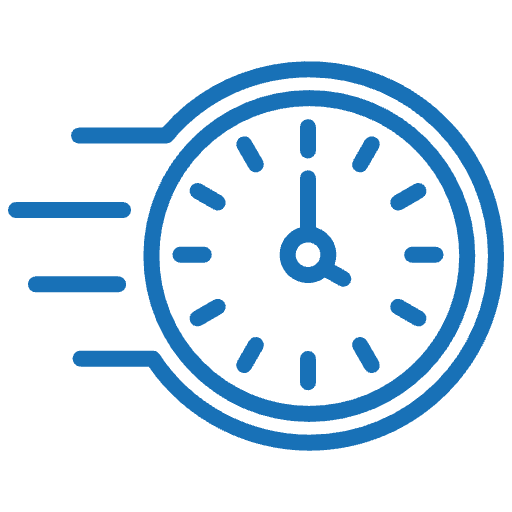 Clock with speed lines icon