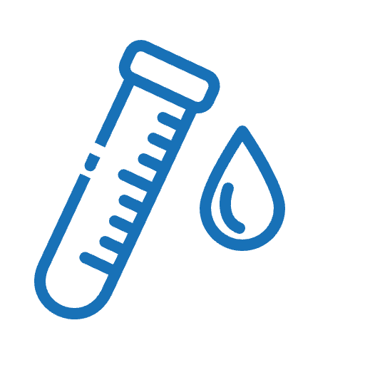 Test tube with droplet icon