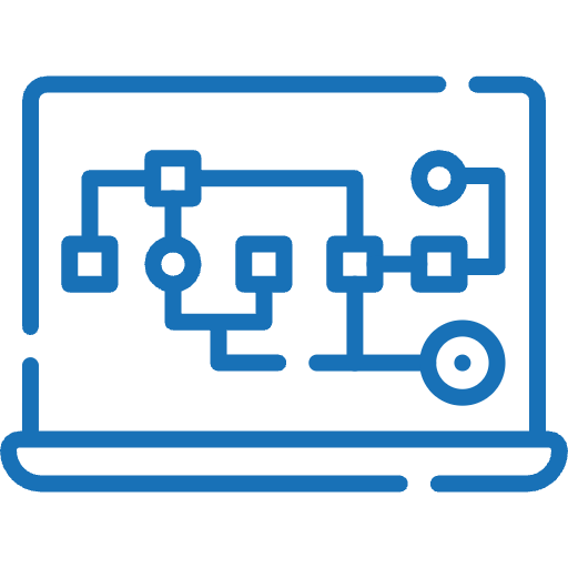 Laptop showing a schematic diagram icon